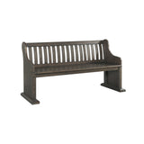 Stone 6PC Dining Set in Charcoal - Table, 4 Wooden Swril Back Side Chairs, & Pew Bench - Tampa Furniture Outlet