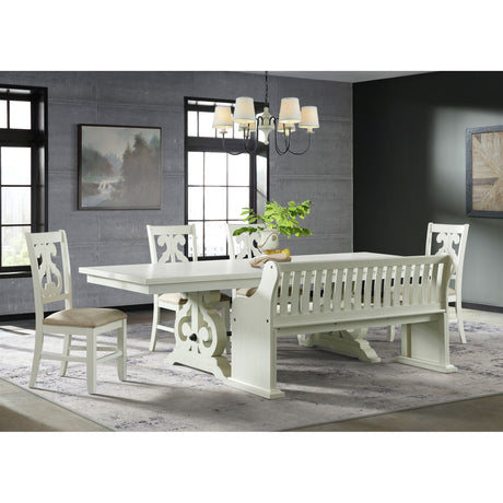 Stone Wooden Swirl Back Side Chair in White (2 Per Pack) - Tampa Furniture Outlet