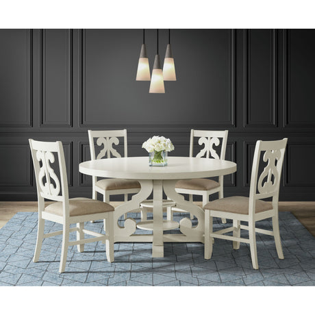Stone Round Dining Table W/PU Base in White – SKU DST780DT | Elements