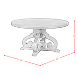 Stone Round Dining Table W/PU Base in White - Tampa Furniture Outlet