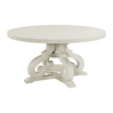 Stone Round Dining Table W/PU Base in White - Tampa Furniture Outlet