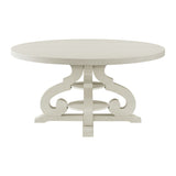 Stone Round Dining Table W/PU Base in White - Tampa Furniture Outlet