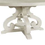 Stone Round Dining Table W/PU Base in White - Tampa Furniture Outlet