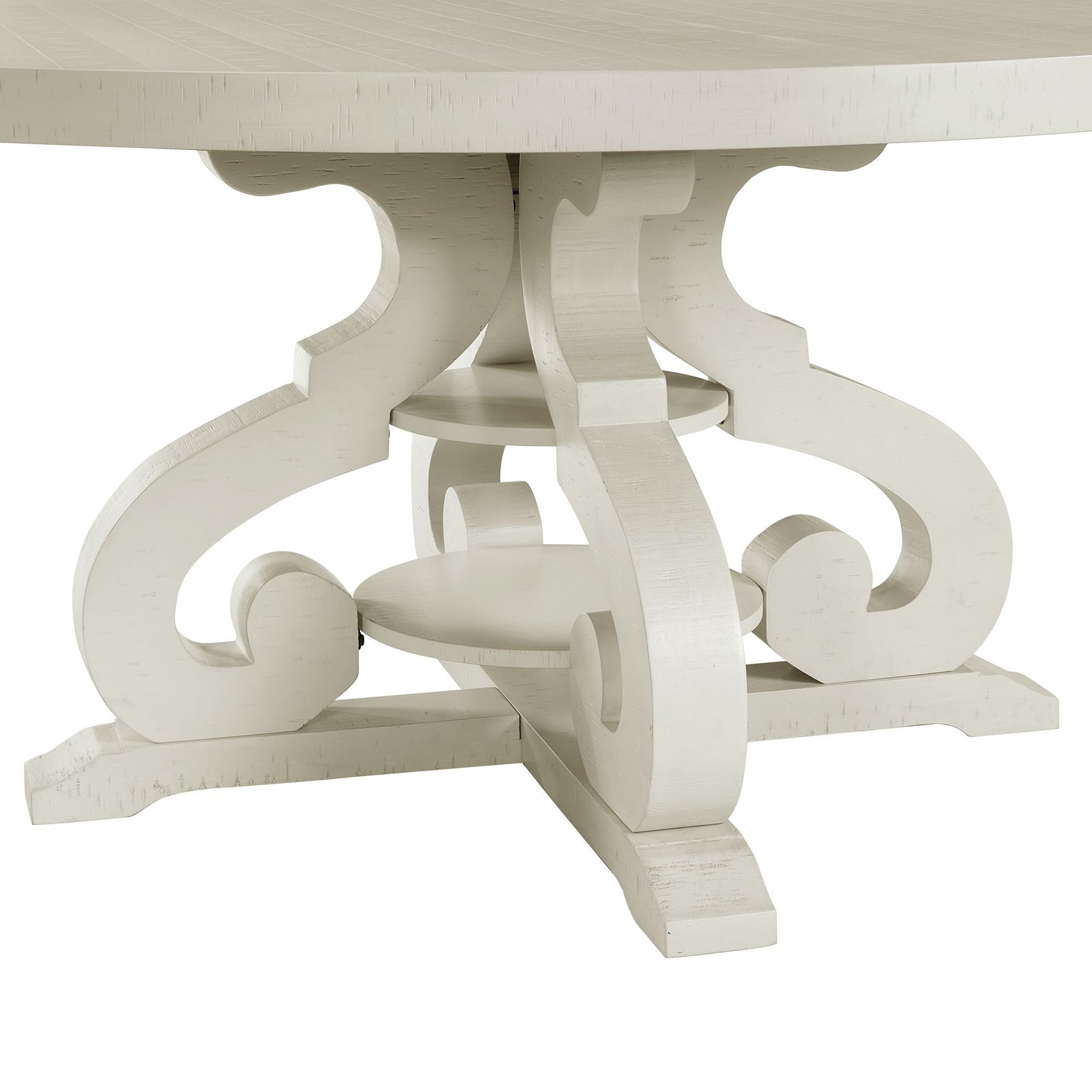 Stone Round Dining Table W/PU Base in White - Tampa Furniture Outlet
