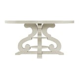 Stone Round Dining Table W/PU Base in White - Tampa Furniture Outlet