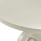 Stone Round Dining Table W/PU Base in White - Tampa Furniture Outlet