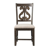 Stone Wooden Swirl Back Side Chair (2 Per Pack) - Tampa Furniture Outlet