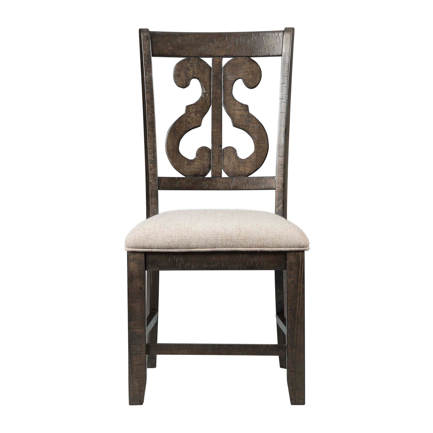 Stone Wooden Swirl Back Side Chair (2 Per Pack) - Tampa Furniture Outlet
