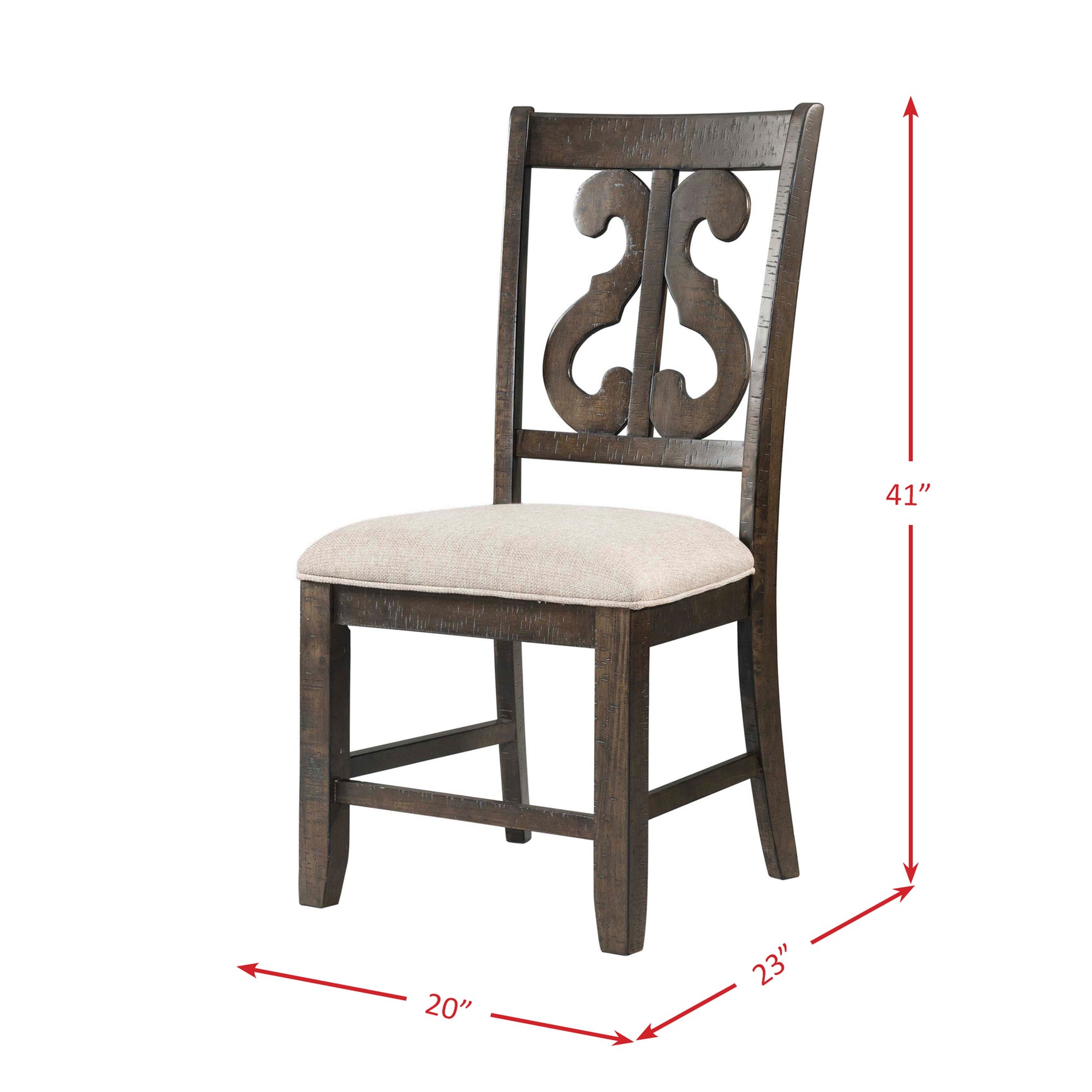 Stone Wooden Swirl Back Side Chair (2 Per Pack) - Tampa Furniture Outlet