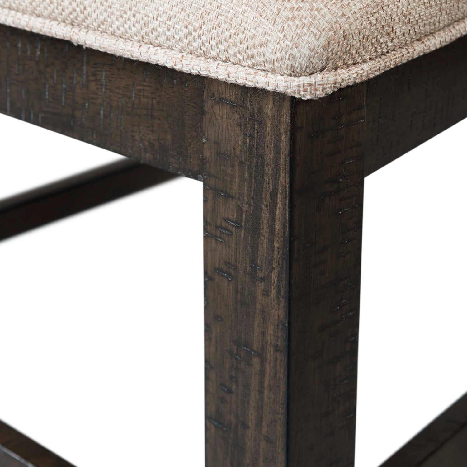 Stone 6PC Dining Set in Charcoal - Table, 4 Wooden Swril Back Side Chairs, & Pew Bench - Tampa Furniture Outlet