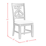 Stone Wooden Swirl Back Side Chair in White (2 Per Pack) - Tampa Furniture Outlet
