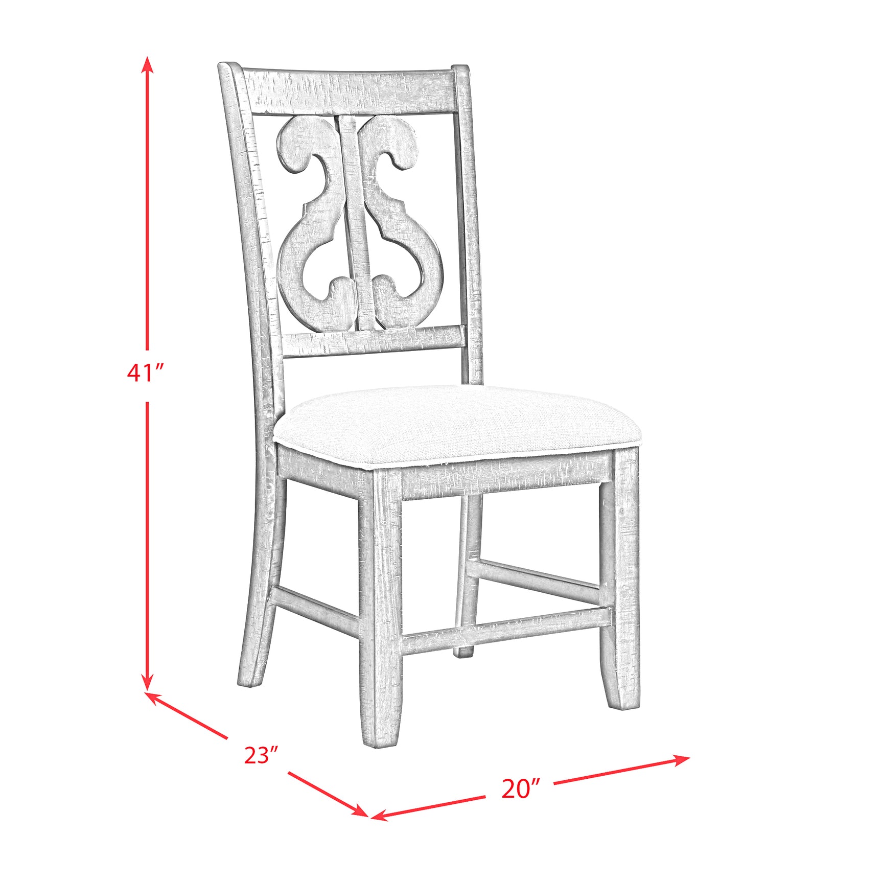 Stone 6PC Dining Set in Charcoal - Table, 4 Wooden Swril Back Side Chairs, & Pew Bench - Tampa Furniture Outlet