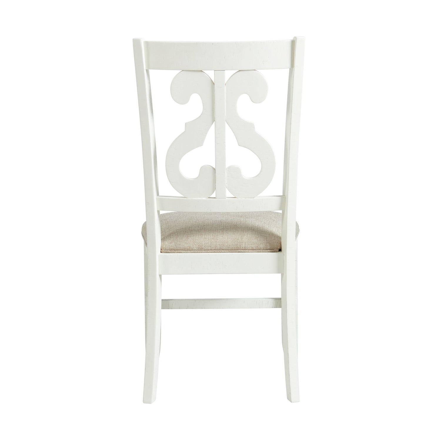 Stone Wooden Swirl Back Side Chair in White (2 Per Pack) - Tampa Furniture Outlet