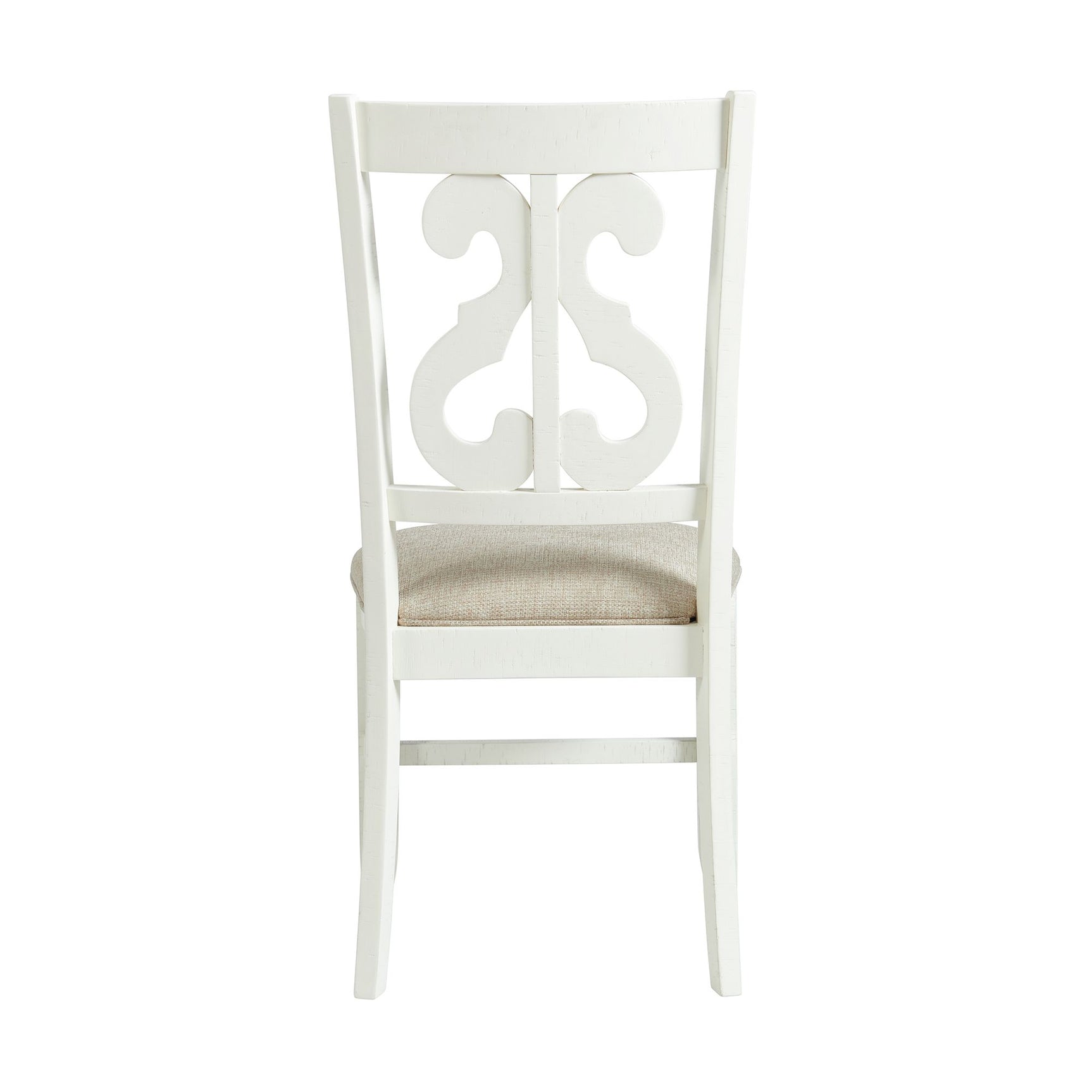 Stone Wooden Swirl Back Side Chair in White (2 Per Pack) - Tampa Furniture Outlet