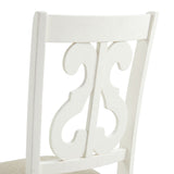 Stone Wooden Swirl Back Side Chair in White (2 Per Pack) - Tampa Furniture Outlet