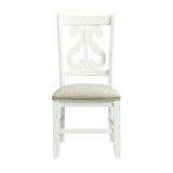 Stone Wooden Swirl Back Side Chair in White (2 Per Pack) - Tampa Furniture Outlet