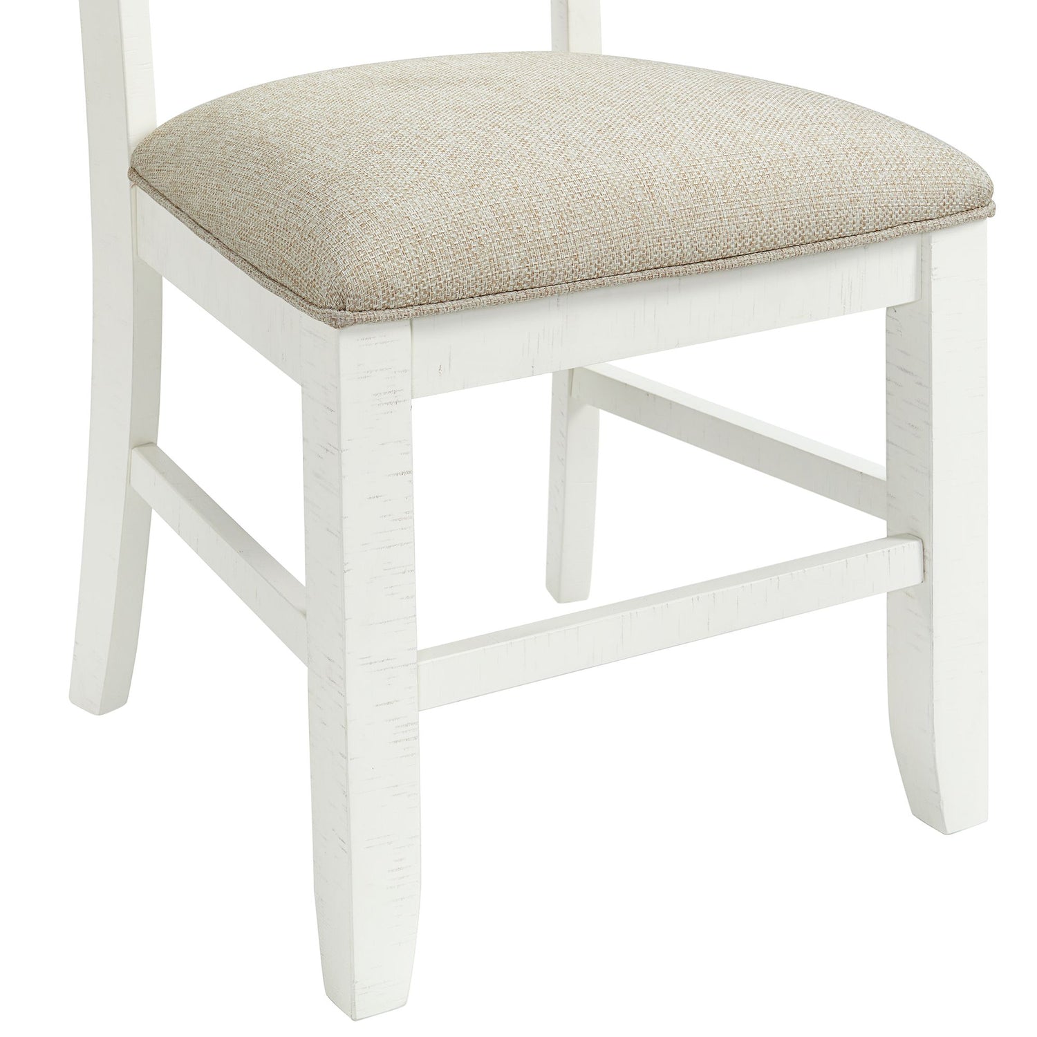 Stone Wooden Swirl Back Side Chair in White (2 Per Pack) - Tampa Furniture Outlet