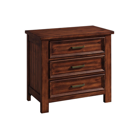 Sullivan 3-Drawer Nightstand in Rich Cherry - Tampa Furniture Outlet