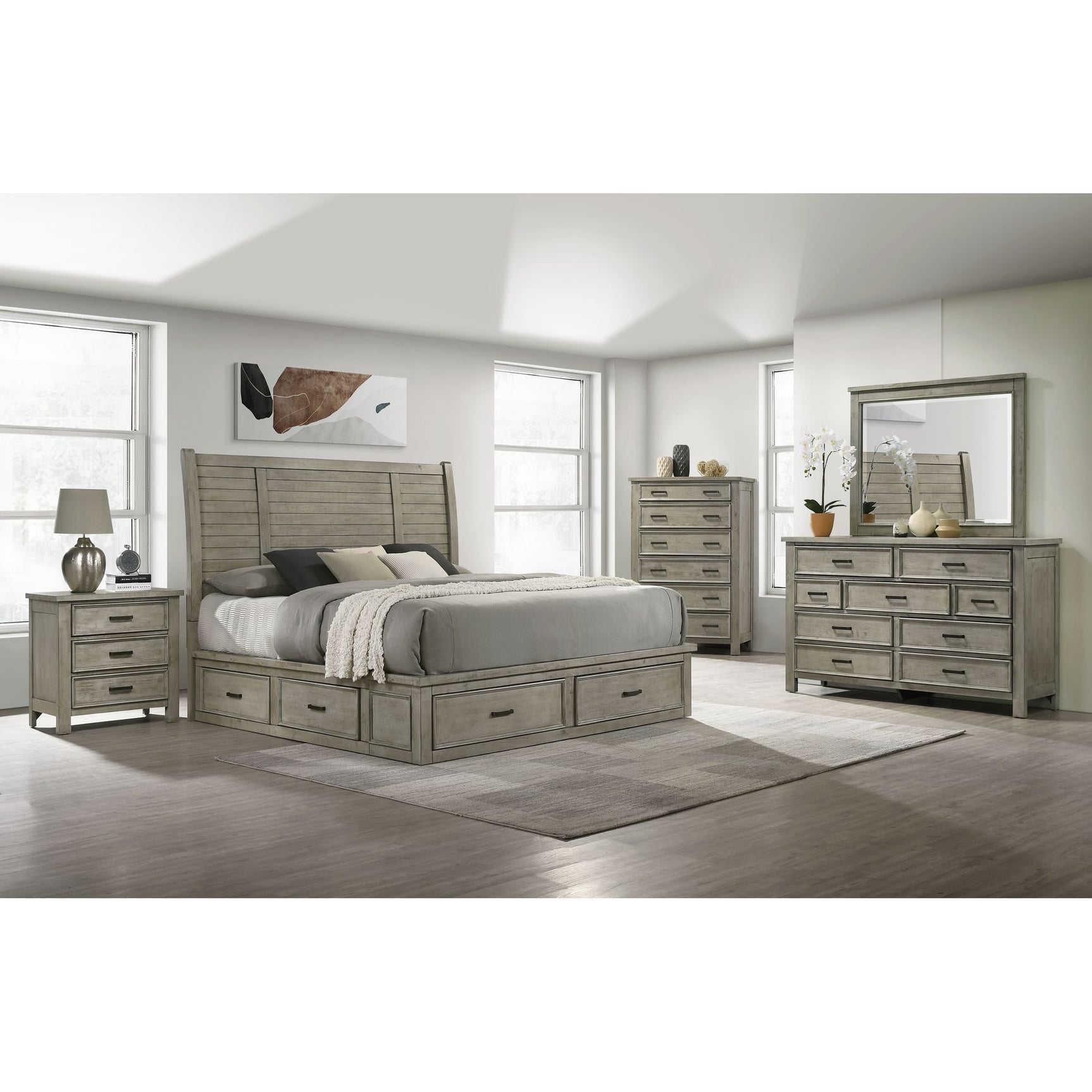Sullivan King Storage Bed in Drift Grey – SKU SV300KB | Elements