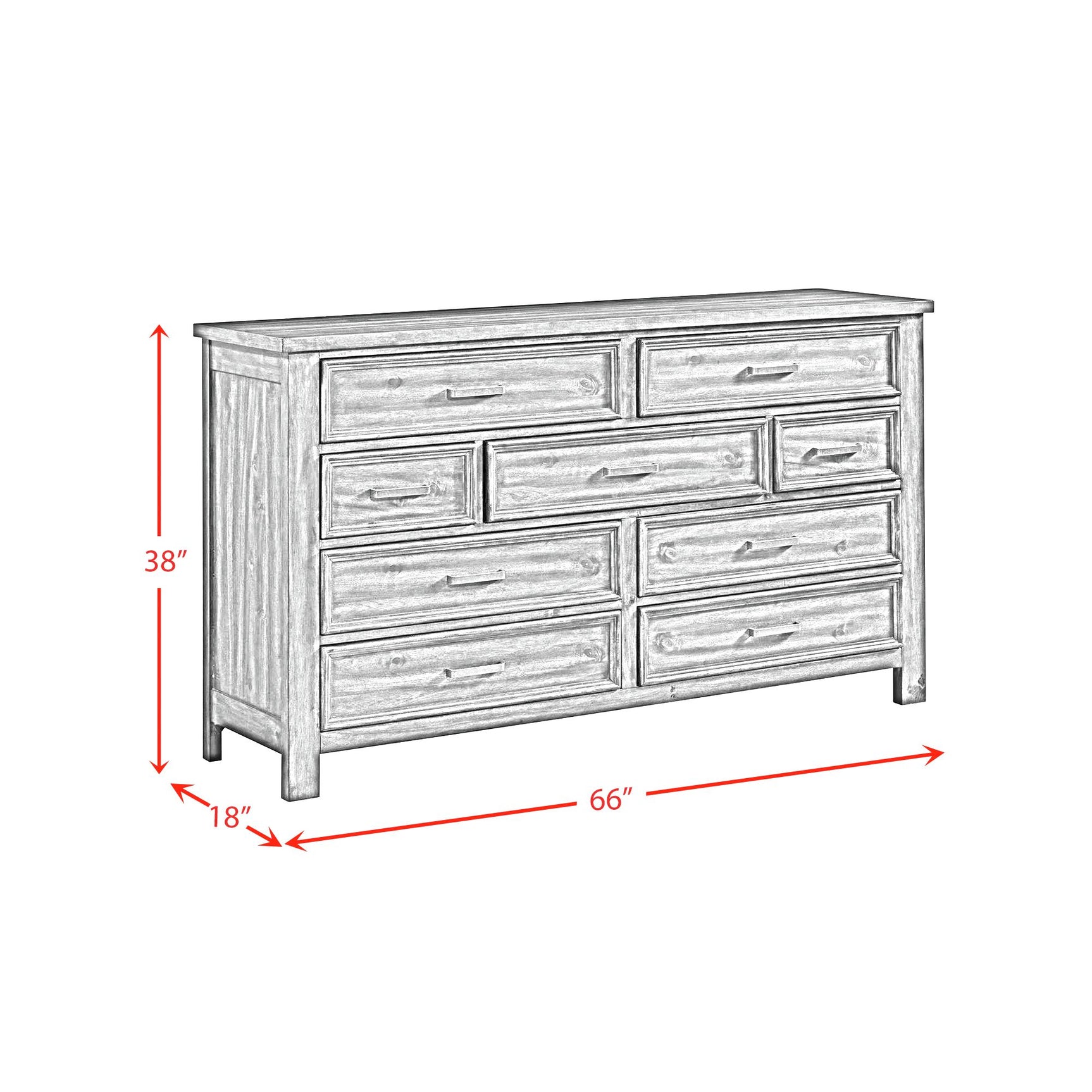 Sullivan 9-Drawer Dresser in Rich Cherry - Tampa Furniture Outlet