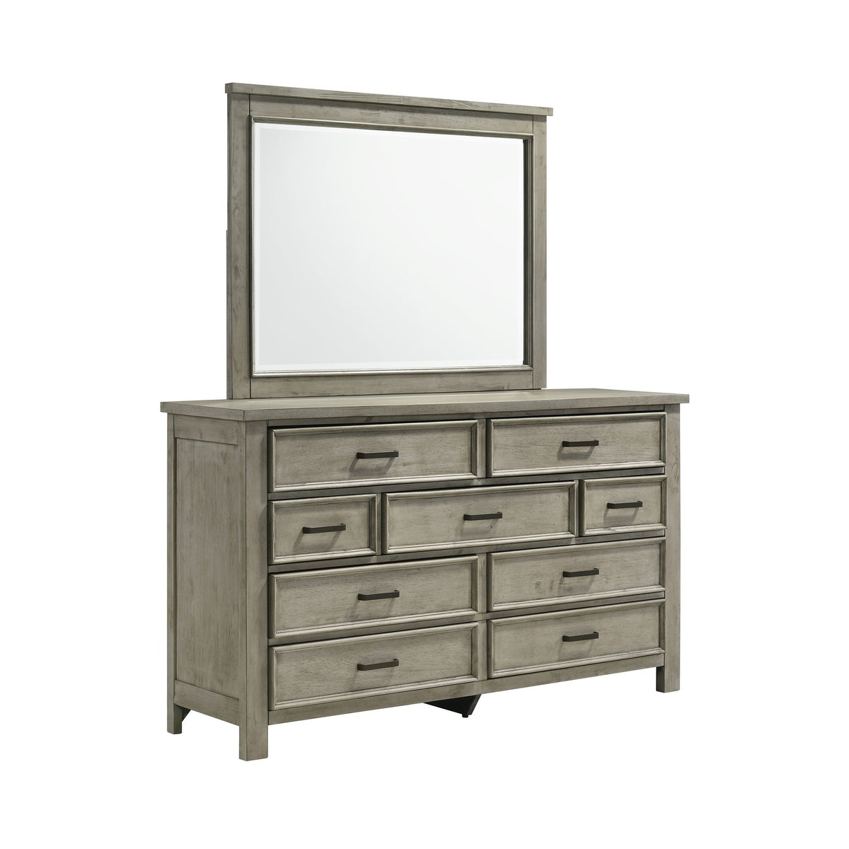 Sullivan Dresser & Mirror Set in Drift Grey