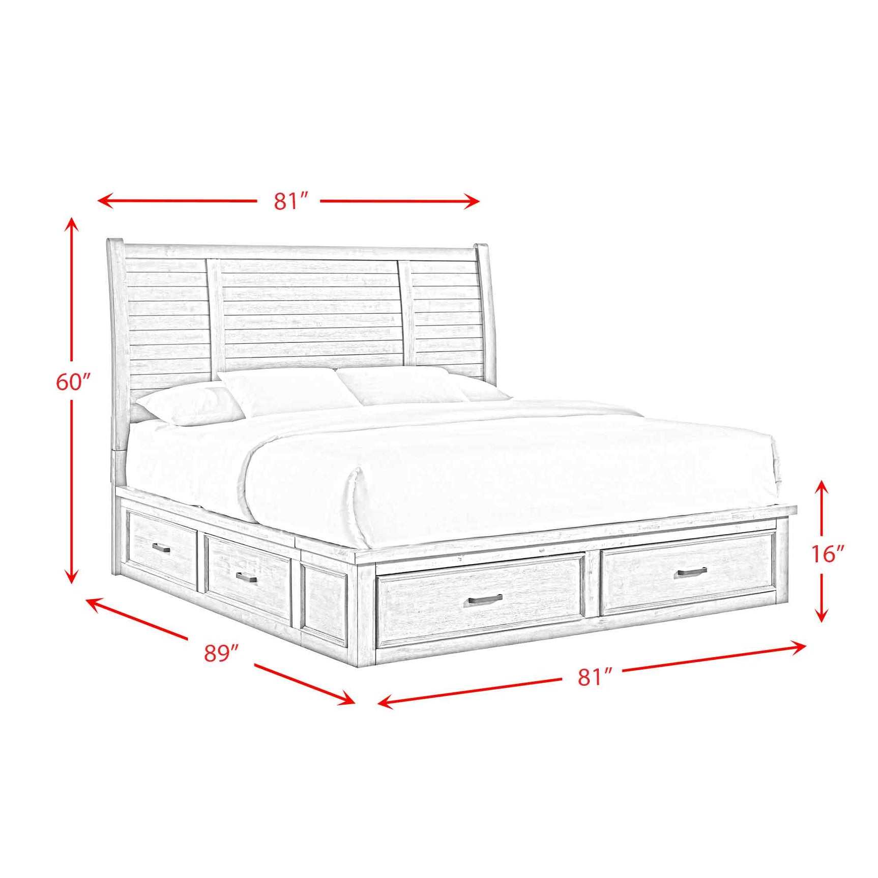 Sullivan King Storage Bed in Drift Grey