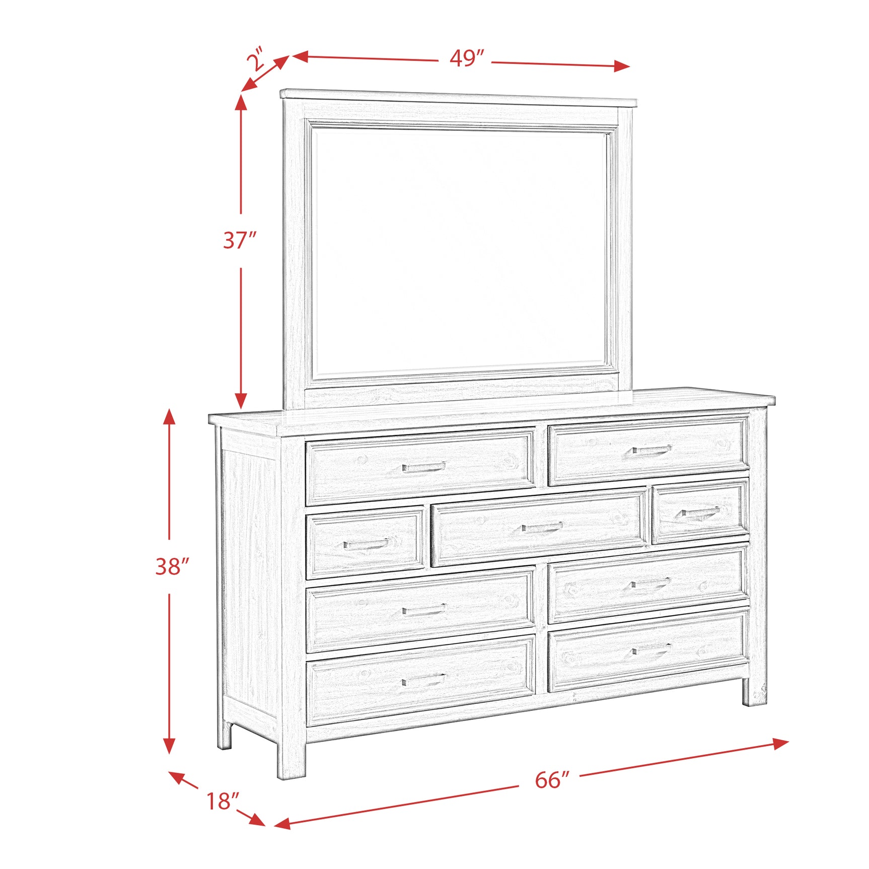 Sullivan Dresser & Mirror Set in Drift Grey - Tampa Furniture Outlet