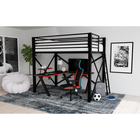 Talia Full Loft Bunk and Ladder in Black – SKU Y-14090-8-FBK | Elements