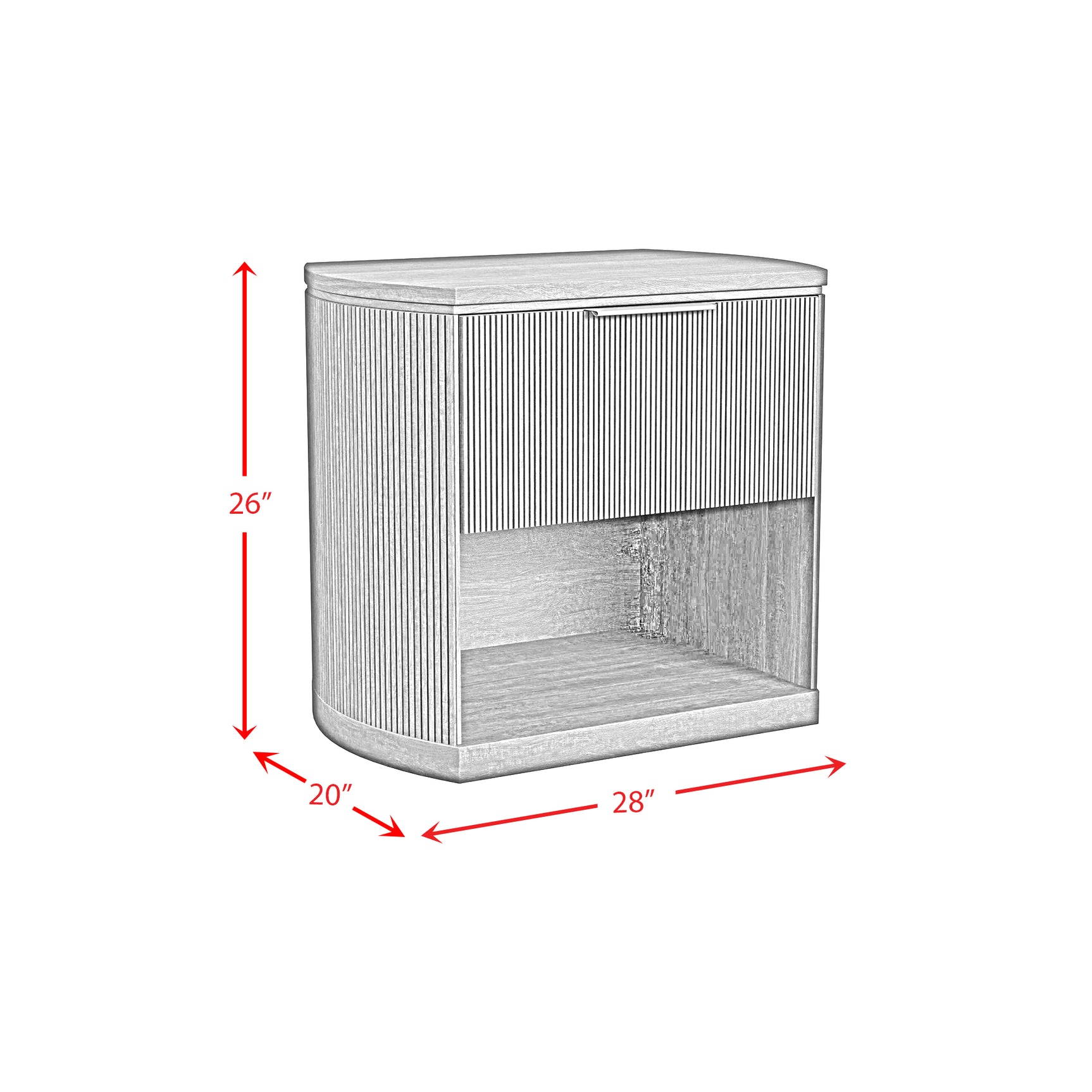 Sylvie 1-Drawer Nightstand with Touch Light in Natural LED
