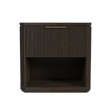 Sylvie 1-Drawer Nightstand with Touch Light in Dark Brown LED - Tampa Furniture Outlet