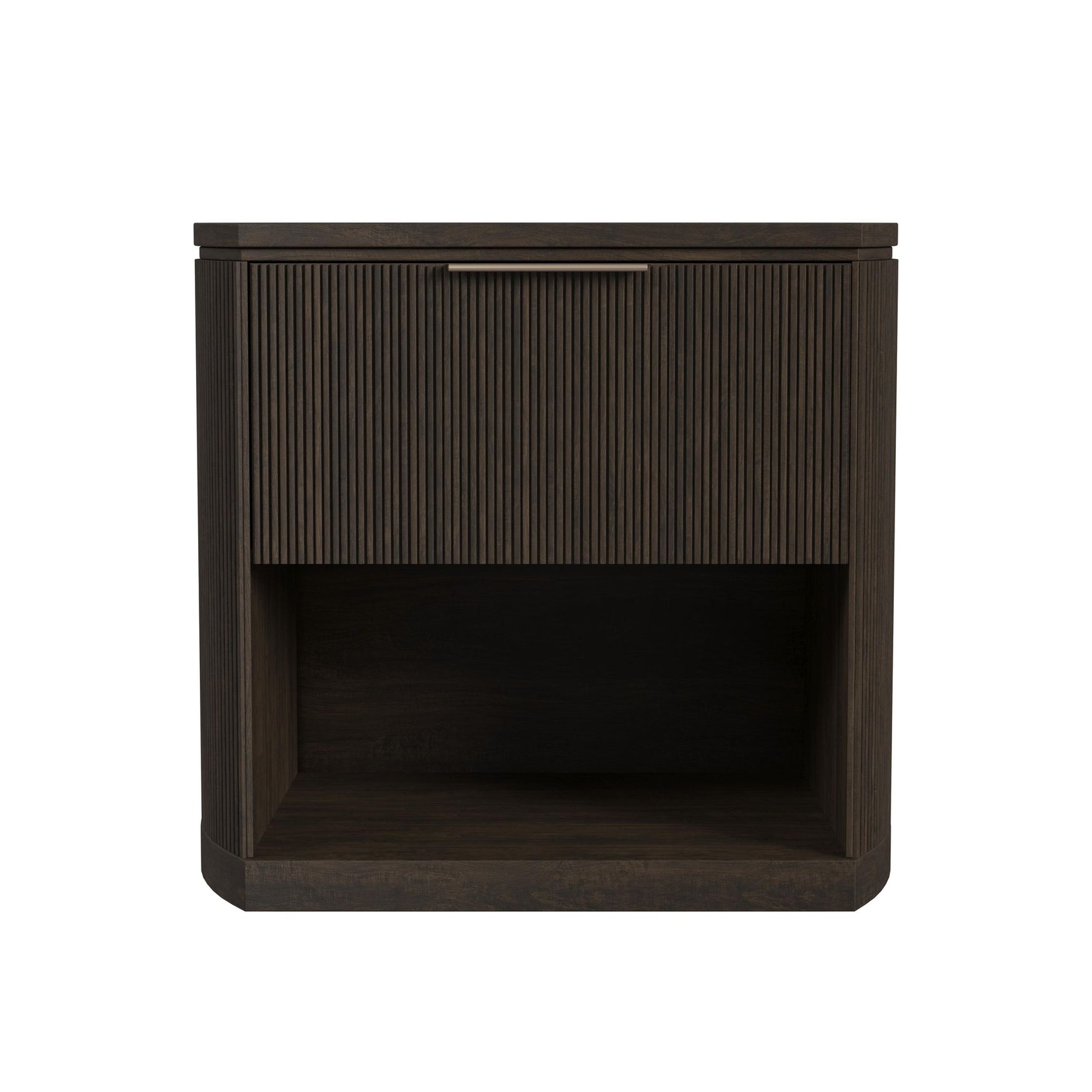 Sylvie 1-Drawer Nightstand with Touch Light in Dark Brown LED - Tampa Furniture Outlet