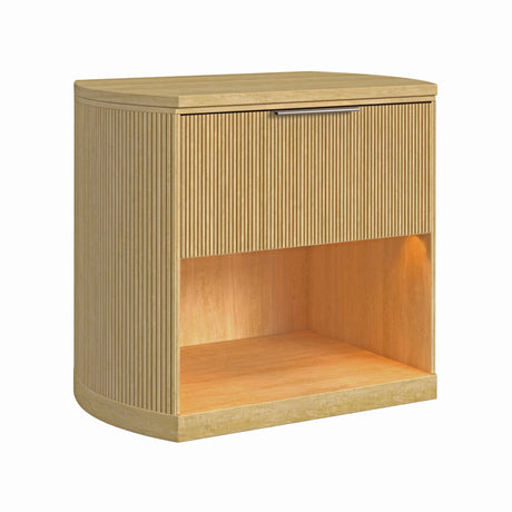 Sylvie 1-Drawer Nightstand with Touch Light in Natural LED - Tampa Furniture Outlet