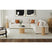 Sylvie Round Coffee Table with White Faux Marble Top and Base in Natural – SKU T-16000-6-RCT | Elements