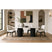 Sylvie Oval Dining Table with White Faux Marble Top in Black with Grain – SKU D-16000-8W-DT | Elements