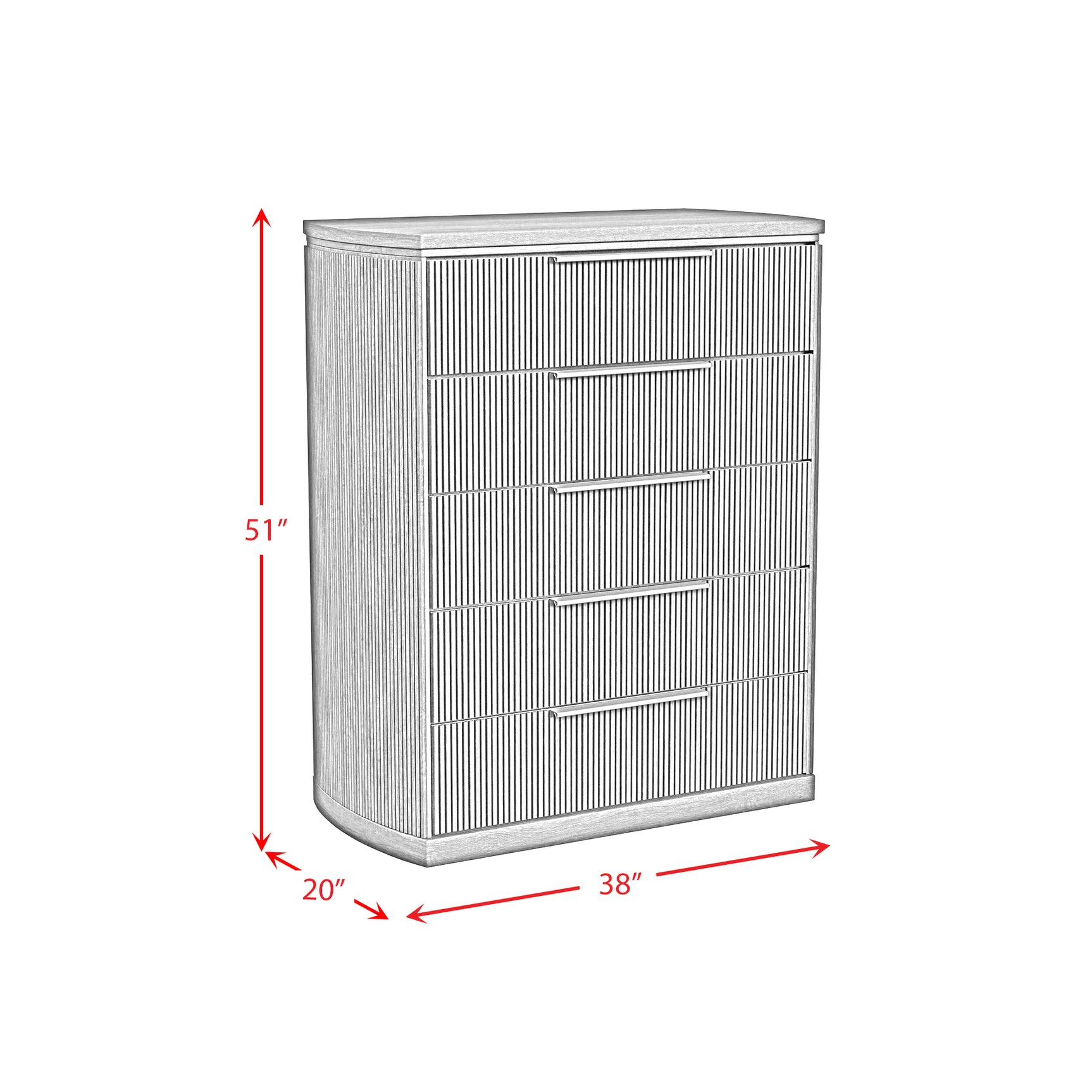 Sylvie 5-Drawer Chest in Natural