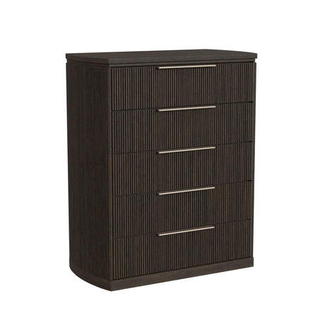 Sylvie 5-Drawer Chest in Dark Brown - Tampa Furniture Outlet