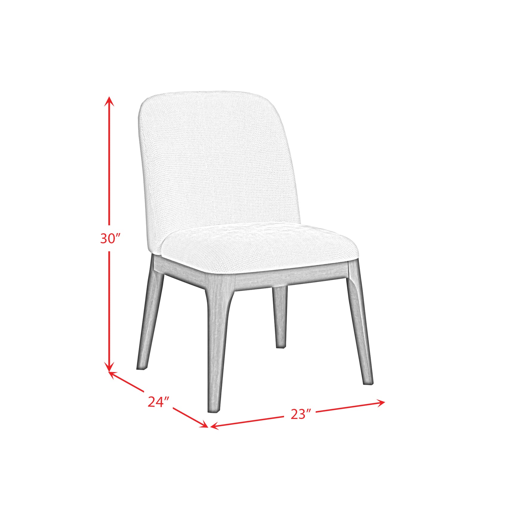 Sylvie Dining Side Chair with White Fabric in Black with Grain (2 Per Carton) - Tampa Furniture Outlet