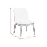 Sylvie Dining Side Chair with White Fabric in Black with Grain (2 Per Carton)