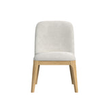 Sylvie Dining Side Chair with White Fabric in Natural (2 Per Carton) - Tampa Furniture Outlet