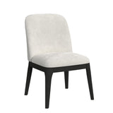 Sylvie Dining Side Chair with White Fabric in Black with Grain (2 Per Carton) - Tampa Furniture Outlet