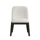 Sylvie Dining Side Chair with White Fabric in Black with Grain (2 Per Carton) - Tampa Furniture Outlet