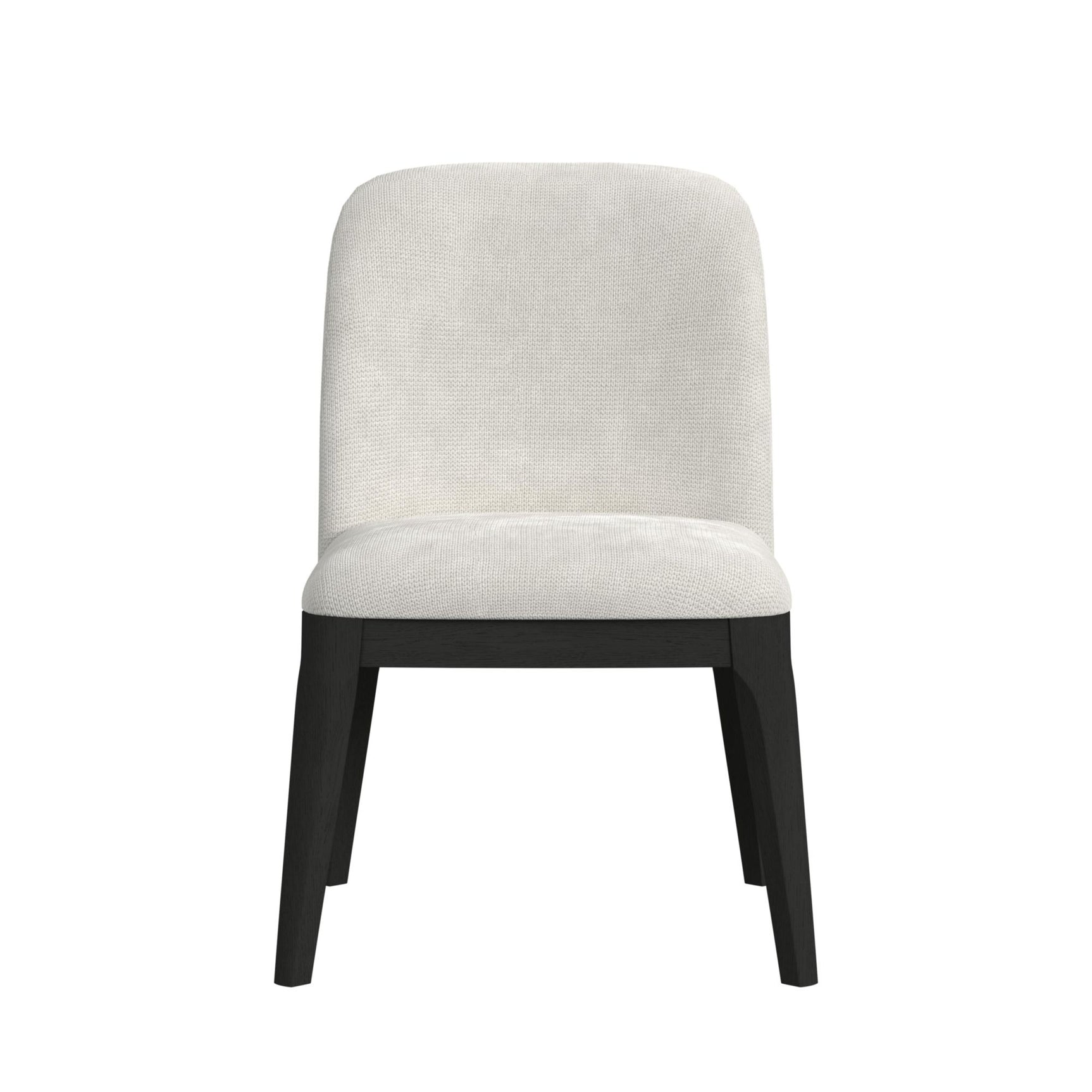 Sylvie Dining Side Chair with White Fabric in Black with Grain (2 Per Carton) - Tampa Furniture Outlet