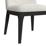 Sylvie Dining Side Chair with White Fabric in Black with Grain (2 Per Carton) - Tampa Furniture Outlet