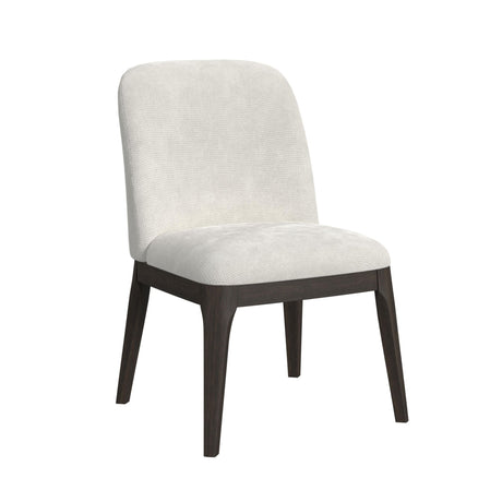 Sylvie Dining Side Chair with White Fabric in Dark Brown (2 Per Carton) - Tampa Furniture Outlet