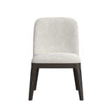 Sylvie Dining Side Chair with White Fabric in Dark Brown (2 Per Carton) - Tampa Furniture Outlet