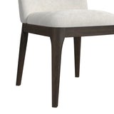 Sylvie Dining Side Chair with White Fabric in Dark Brown (2 Per Carton) - Tampa Furniture Outlet