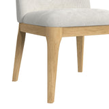 Sylvie Dining Side Chair with White Fabric in Natural (2 Per Carton) - Tampa Furniture Outlet
