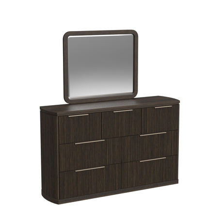 Sylvie Dresser and Mirror Set in Dark Brown - Tampa Furniture Outlet
