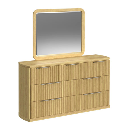 Sylvie Dresser and Mirror Set in Natural - Tampa Furniture Outlet