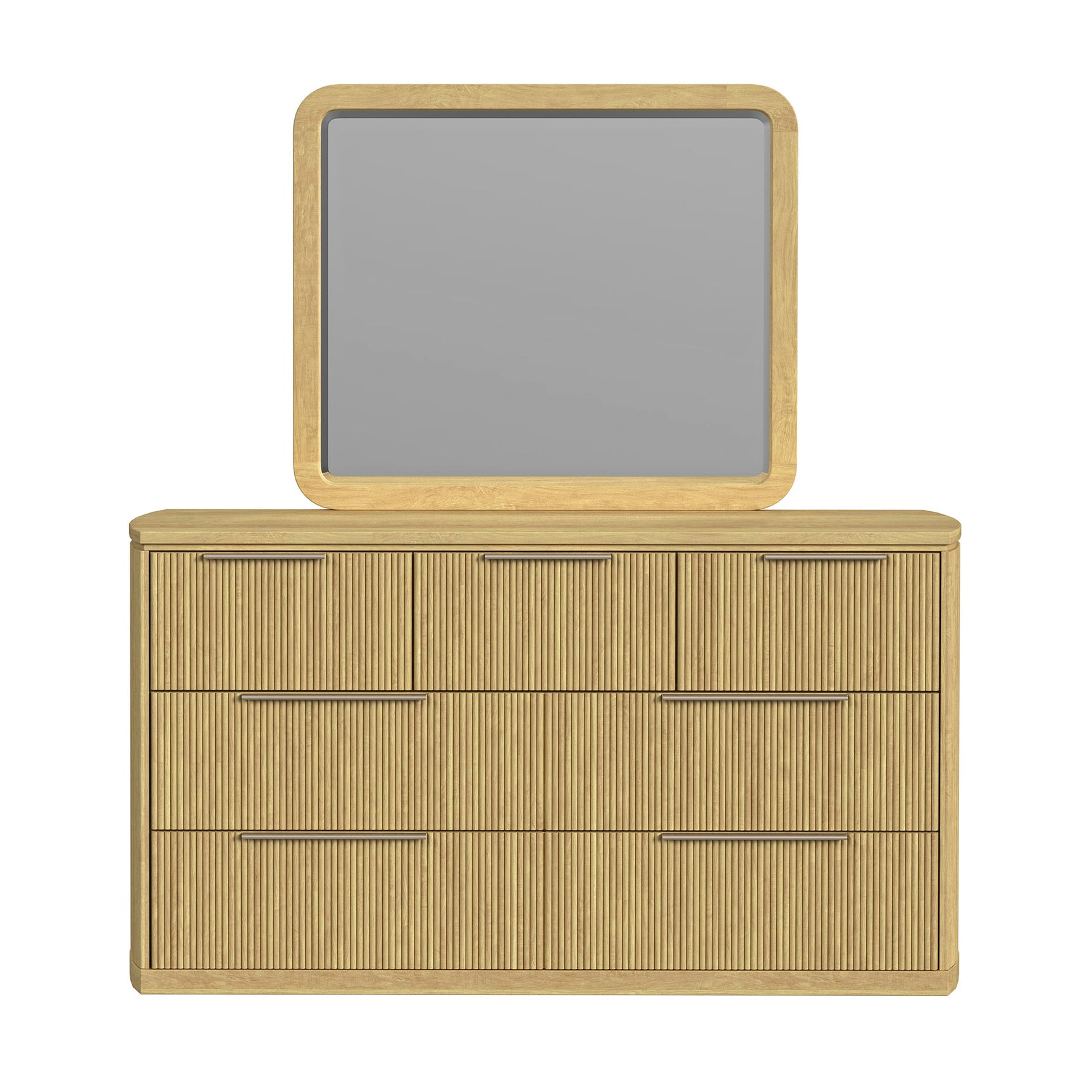 Sylvie Dresser and Mirror Set in Natural - Tampa Furniture Outlet
